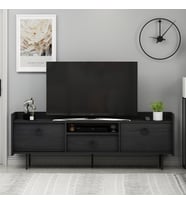 T0015 Lidya Kapaklı, Açık Raflı Tv Sehpası, Tv Ünitesi, Ev-Ofis (Siyah)