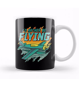 I d Rather Be Flying Retro Airplane Pilot Aviation Kupa Bardak Porselen