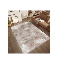 Rovigo Home Dijital Baskı Yıkanabilir Kaymaz Taban Salon Halısı RVG0531 (Kahverengi)