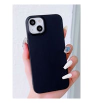 Iphone 13/14 Uyumlu İçi Kadife Lansman Siyah Telefon Kılıfı