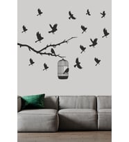 Kafesten Kaçan Kuşlar Dekoratif Duvar Sticker