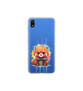 Redmi 7A ile Uyumlu Splash Tilki Tasarımlı Şeffaf Silikon Kılıf