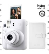 Instax mini 12 Beyaz Fotoğraf Makinesi ve 96'lı Laporta Albüm Seti
