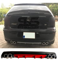 Volkswagen Polo Mk4 Difüzör Arka Tampon Eki 4 Egzoz Çıkışlı Kırmızı Lüx Tip