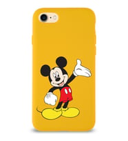 Apple iPhone 8 Uyumlu Lansman Kılıf Mickey Mouse Tasarımlı Altı Kapalı İçi Kadife Kaplı  Kapak (Şeffaf)