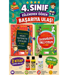 4.Sınıf Neşeli Matematik Öyküleri + Eğitici Öykülerle Okuduğumu Anlıyorum (Slime Set Hediyeli)