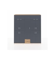 Hyperion Dolap 10 Raflı 2 Çekmeceli 4 Askılı 220x44x243 Çam-Antrasit/Çam