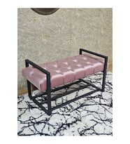 Siyah Boyalı Metal 80 cm Puf Bench - Antre Puf - Hol Bench - Puf - Oturak - Bench Pembe Renk 90 x 45 Boyut/Ebat (Çok Renkli)