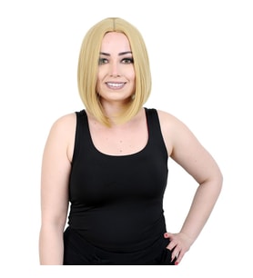 Kahkülsüz Düz Kısa Fiber Sen Peruk / Sarı