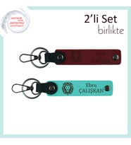 Tarzına Asalet Katmak İsteyene Uygun, Kaplan Temalı Kişisel Yazılı Set, Bordo-Turkuaz