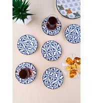 Şık Porselen Çay Tabak Takımı 6 Parça 12cm, Modern ve Zarif Tasarım