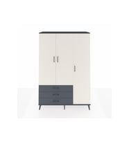 Hyperion Dolap 6 Raflı 3 Çekmeceli Tek Askılı 132x44x195 Antrasit-Aytaşı/Antrasit