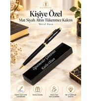Öğretmenler Günü Hediyesi Mat SiyahKişiye Özel İsimli Tükenmez Kalem