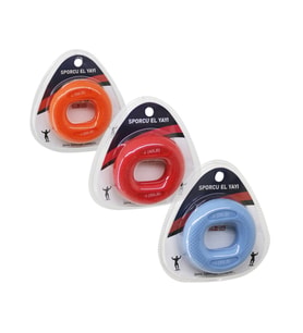 HALKA MODEL RENKLİ SPORCU SİLİKON EL YAYI ÇİFT KULLANIM = 20-30LBS - 40-50LBS - 50-60LBS (5343)