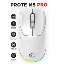 PROTE M5 PRO Kablosuz Beyaz RGB Ledli Şarjlı 26000 DPI 3395 Sensor Gaming Oyuncu Mouse