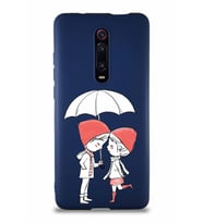 Xiaomi Mi 9T Soft Premier Kapak Aşk Tasarımlı Silikon Kılıf - Lacivert (Şeffaf)