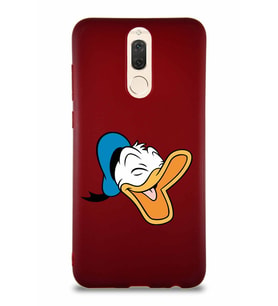 Huawei Mate 10 Lite Soft Premier Kapak Donald Duck-E Tasarımlı Silikon Kılıf - Mürdüm (Şeffaf)
