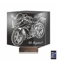 Luvivia Motosiklet Yarış Motoru Kişiye Özel 3D Lamba - Masa Gece Lambası