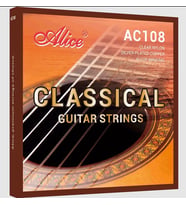 Alice AC108-N Klasik Gitar Tel Seti - Traditional Nylon (Normal Tension)  Geleneksel Şeffaf Naylon Tizler, Pürüzsüz Yüzey, Konforlu Çalım ve Doğal Ton  Ölçü: 4/4 Klasik Gitarlar İçin (6'lı Tam Takım Set)