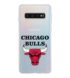 Samsung Galaxy S10 Kapak Chicago Bulls Tasarımlı Şeffaf Silikon Kılıf