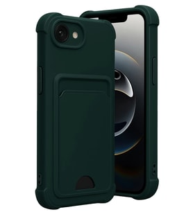 iPhone 16E Kelvin Kartvizitli Silikon - Koyu Yeşil