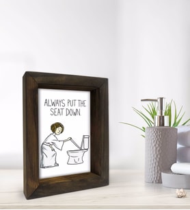 BK Gift Banyo Dekoratif Doğal Masif Ahşap Çerçeve 15x20cm-53 (Beyaz)