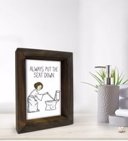 BK Gift Banyo Dekoratif Doğal Masif Ahşap Çerçeve 15x20cm-53 (Beyaz)