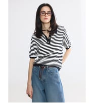LCWAIKIKI Classic Lacivert Polo Yaka Kadın Triko Kazak