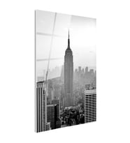Tamperli Gerçek Cam Tablo New York Gökdelenler ve Empire State Şehir Mimari Tablo Duvar Dekoru