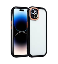 Skyarc Apple iPhone 13 Kılıf Kamera Korumalı Renkli Kenar ve Çerçeve Tasarımlı Vitamin Kapak (Siyah)