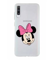 Samsung Galaxy A70  Kapak Minnie Mouse Tasarımlı Şeffaf Silikon Kılıf