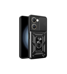 Vivo Y18 Kılıf Pars Lens Yüzüklü Silikon - Siyah