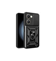 Vivo Y18 Kılıf Pars Lens Yüzüklü Silikon - Siyah