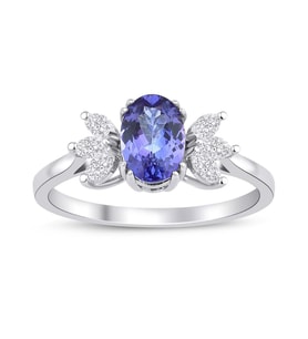 Lotus Çiçeği Tanzanite Tektaş Pırlanta Yüzük