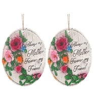 2 ADET ASILABİLİR BALKON VE BAHÇE SÜSÜ GULLU,ANNE TEMALI YUVARLAK 15X15X1,1CM DUVAR SÜSÜ,TAŞI BALKON,BAHÇE VE ODA DEKOR  HOŞGELDİNİZ TABLO,TABELA
