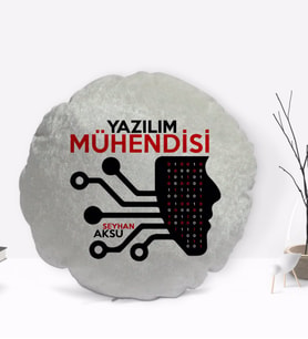 BK Gift Kişiye Özel İsimli Yazılım Mühendisi Tasarımlı Dekoratif Kırlent Yastık-2