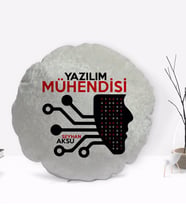 BK Gift Kişiye Özel İsimli Yazılım Mühendisi Tasarımlı Dekoratif Kırlent Yastık-2