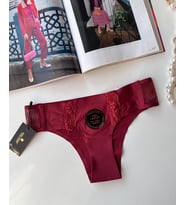 Orijinal Lazer Kesim Üstün Kalite Spandex Invisible Dikişsiz Dantelli Slip- 2804 (Bordo)