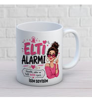 Kişiye Özel Elti Tasarımlı Elti Alarmı Yazılı İsimli Seramik Kupa Bardak