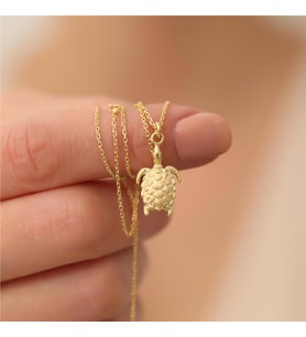 925 Ayar Gümüş Kaplumbağa Kolye (Gold)