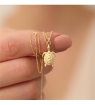 925 Ayar Gümüş Kaplumbağa Kolye (Gold)