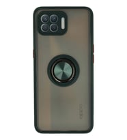 Mey İthalat® Reno 4 Lite Kılıf Montreal Yüzüklü Silikon Kapak - Yeşil