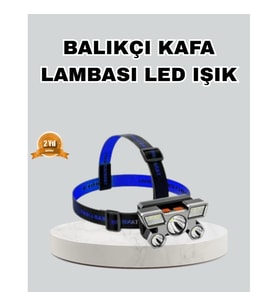 Mey İthalat® Outdoor ve Gece Balıkçılığı İçin LED Kafa Lambası – USB Şarjlı, 60° Ayarlanabilir Far