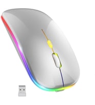 Gri RGB Şarjlı Kablosuz 1600DPI Işıklı Kablosuz Mouse Bwm6