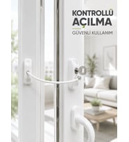 Beyaz Kablolu Pencere Kilidi Anahtarlı Güvenlik Sistemi Çocuk Koruma Aparatı