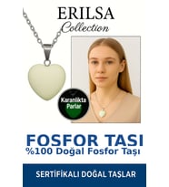 Sertifikalı Kalp Model Mini Fosfor Taşı Kolye – Işık Yayan Enerji ve Pozitif Titreşim Taşı (Çok Renkli)