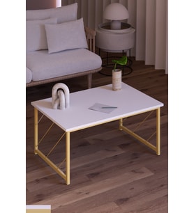 Modern Sehpa 60x90 Metal Ayaklı Masa Orta Sehpa Atlantik Çam