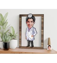 BK Gift Kişiye Özel Erkek Doktor Karikatürlü 3D Ahşap Tablo, Sevgiliye Hediye, Arkadaşa Hediye, Yıl Dönümü Hediyesi, Doğum Günü Hediyesi-5