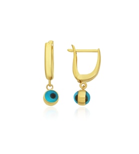 Barika Jewelry Kadın Nazar Boncuklu Altın Küpe