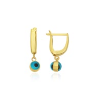 Barika Jewelry Kadın Nazar Boncuklu Altın Küpe